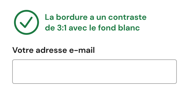 Le même bordure avec le contraste minimum recommandé de 3:1